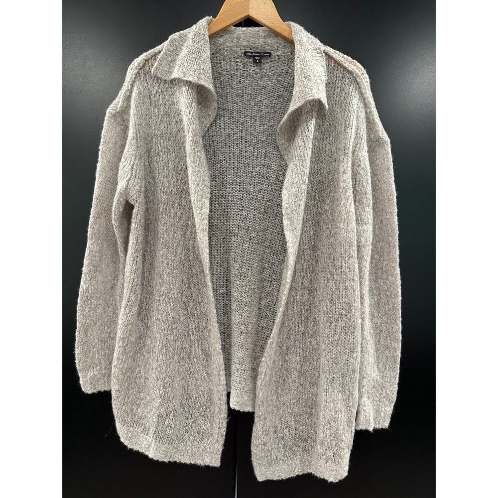 James Perse Wool Cashmere Open Front Cardigan Sweater Grey WLOS2427 Size XS